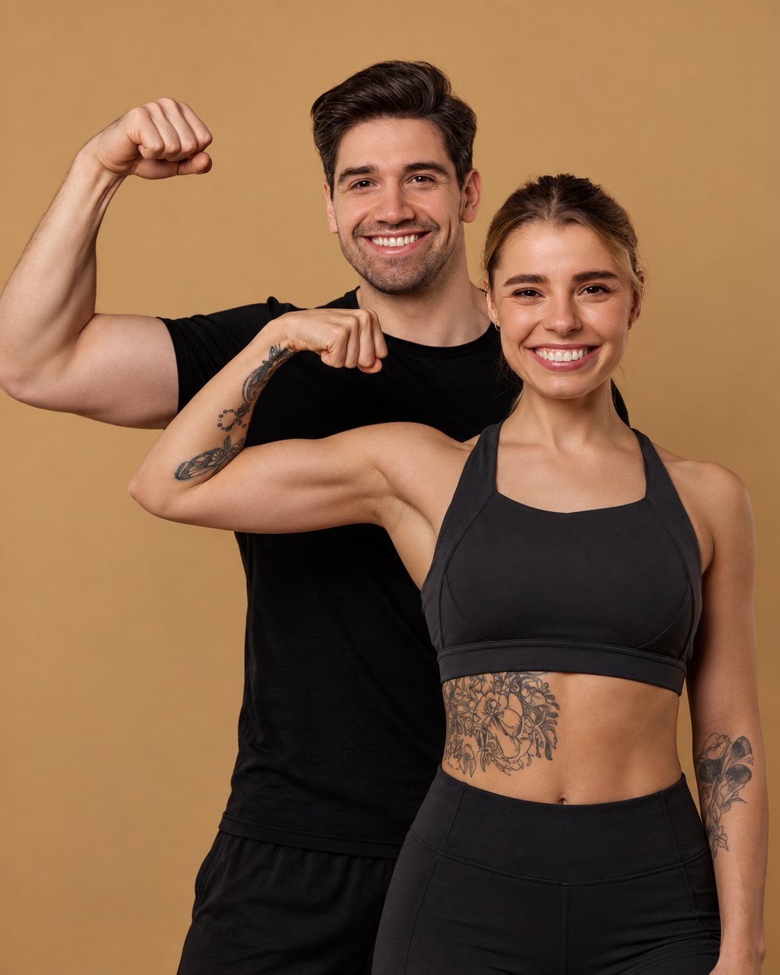 Casal em treino